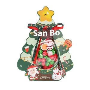 OEM Wholesale Christmas tree-Shaped Gift Box Air-Dried Sugar Fruity Flavor  Melon Ball Shape Hard Candy