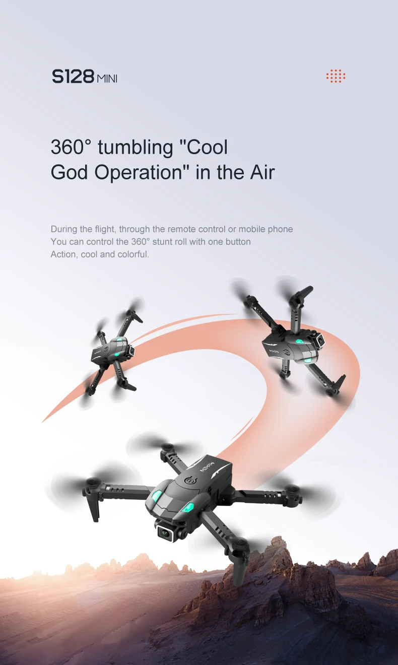 Comprar Mini Dron S128 con cámara 4K HD, cuadricóptero plegable