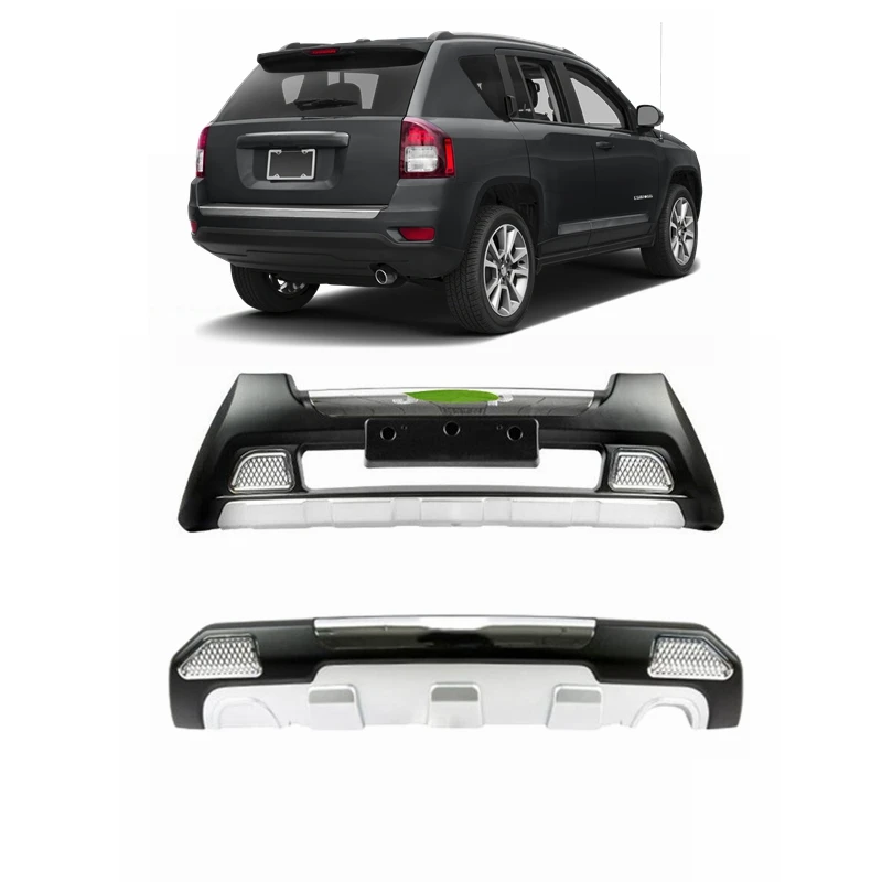 new design high quality Black Silver Rear Bumper Diffuser Spoiler Board bumper protector for Jeep compass 2011- 2016 2013 2014