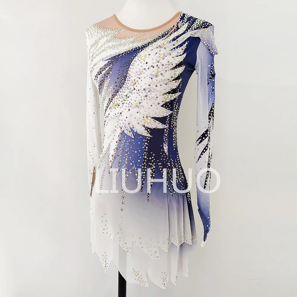 blue and white figure skating dress Aussie Short Dress - Blue Dye