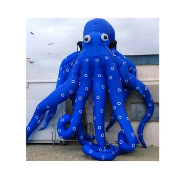 Giant Blue Club Festival Inflatable Dj Octopus For Summer Pool Use