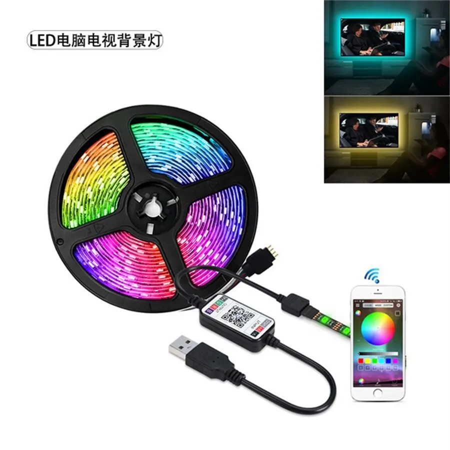 RGB 15M LED Light Belt 5050 Waterproof Smart Strip 44-Keys USB Copper IP65 DC 12V App Control for Bluetooth Controller for App