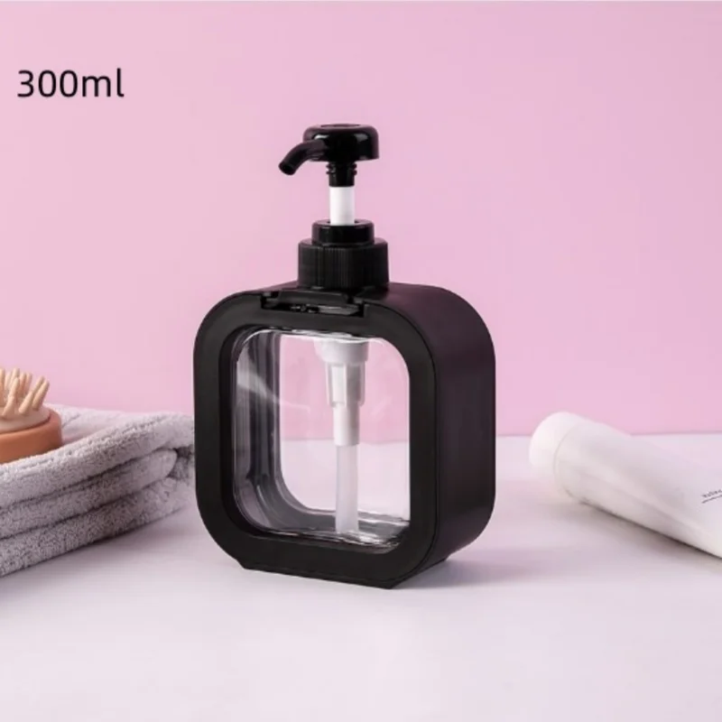 300ml 500ml Plastic Transparent Pressing Hand Sanitizer Cosmetics Shower Gel Travel Sub Bottle