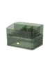 Dark green storage box with drawer