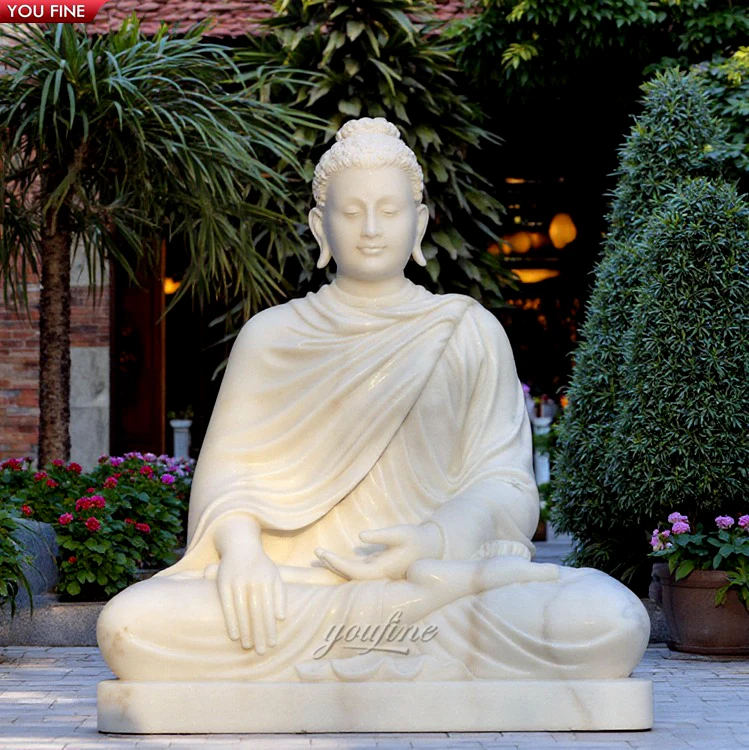 手彫りの屋外庭園用等身大天然石彫刻 大理石弥勒仏像| Alibaba.com