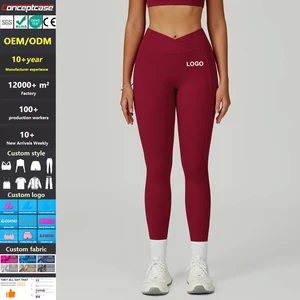 Custom Logo Quick Drying High Waist Yoga Pants Gym Fitness Yoga Leggings Women Sports Running Tights Leggings