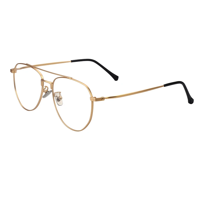 Latest High Quality Customizable Men's Gold Round Metal Glasses Frames Classic Style with Durable Alloy Material