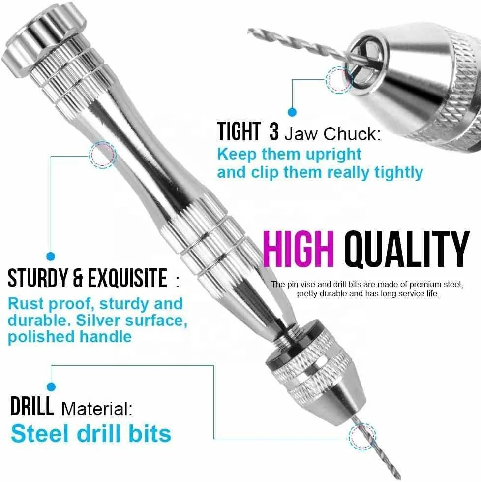 Wenwan Mini Hand Drill Tool Manual Work DIY Pin Vise Rotary Tools