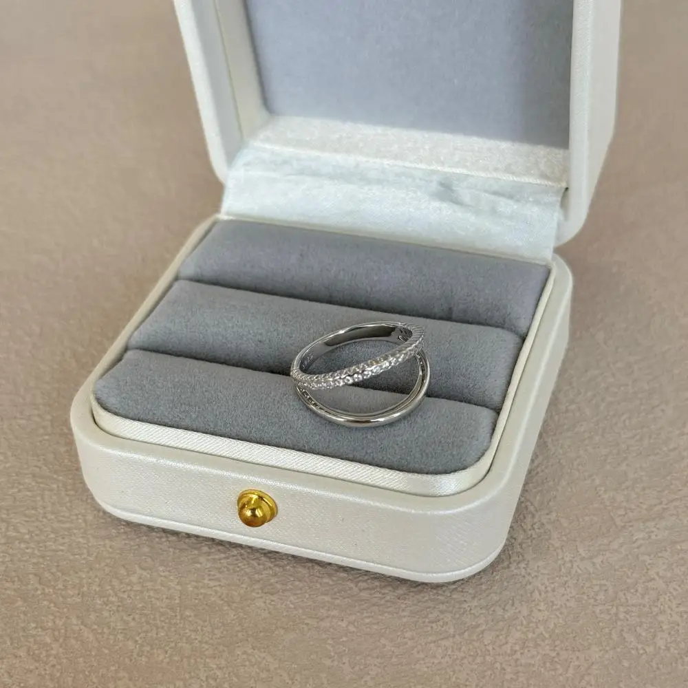 KAKODIY Luxury 14K Gold Plated Double Ring Jewelry Engagement 925 Sterling Silver 5A Zircon Ring detail 4