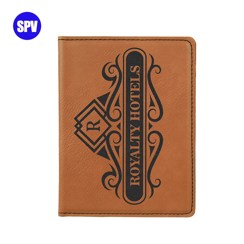 Rawhide Laserable Leatherette Blanks Leather Passport Bìa với Logo khắc Laser