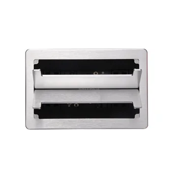 Furniture Hardware Aluminum Double Side Multimedia Flip-top Brush Power Data Grommet Connection Socket Box