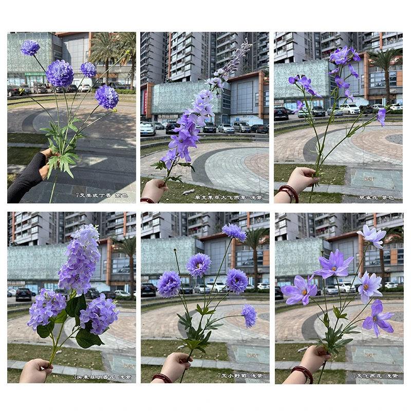 Purple Series Wedding Decoration Hydrangea Artificial Flowers Bouquets