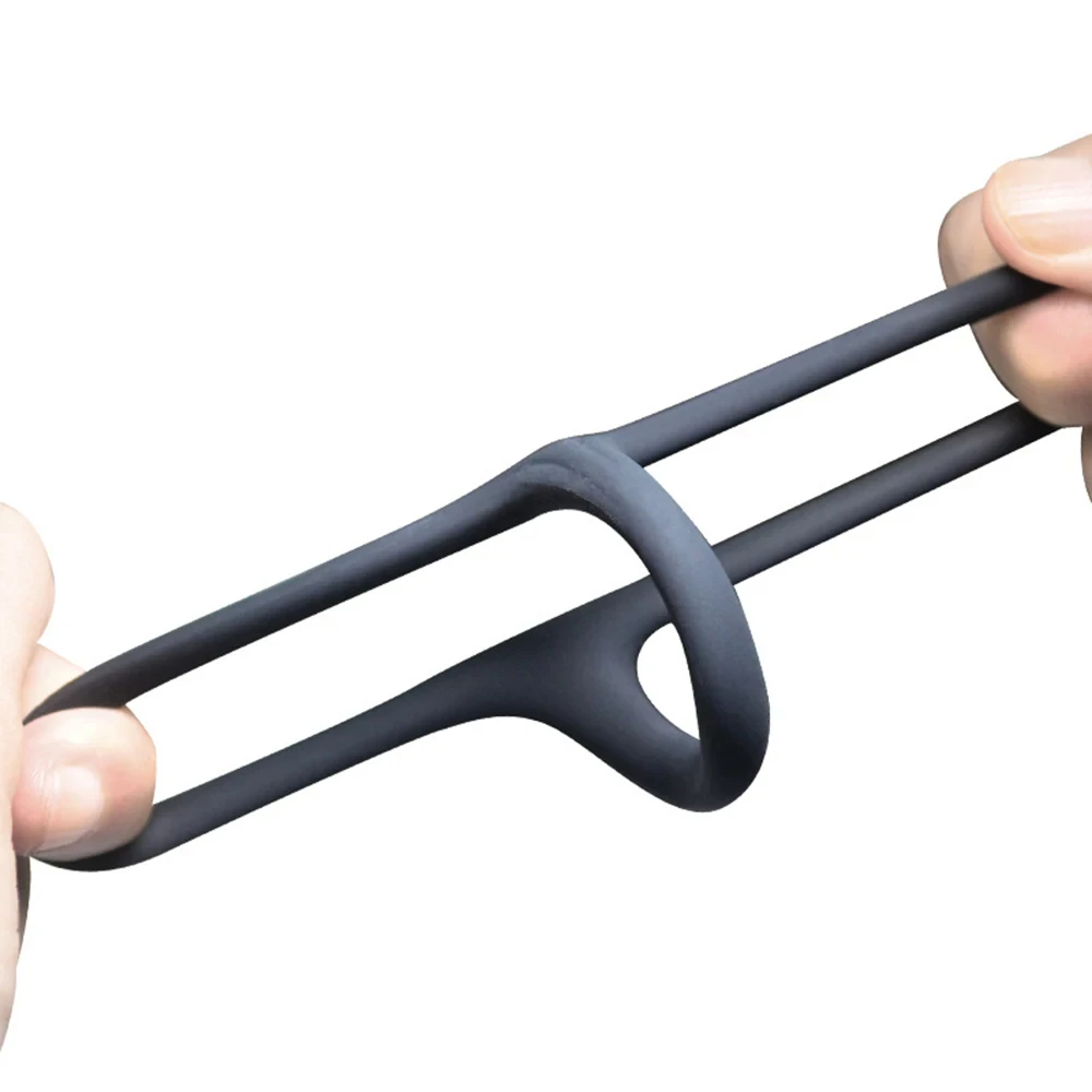 Close-up view of soft silicone penis ring showing texture