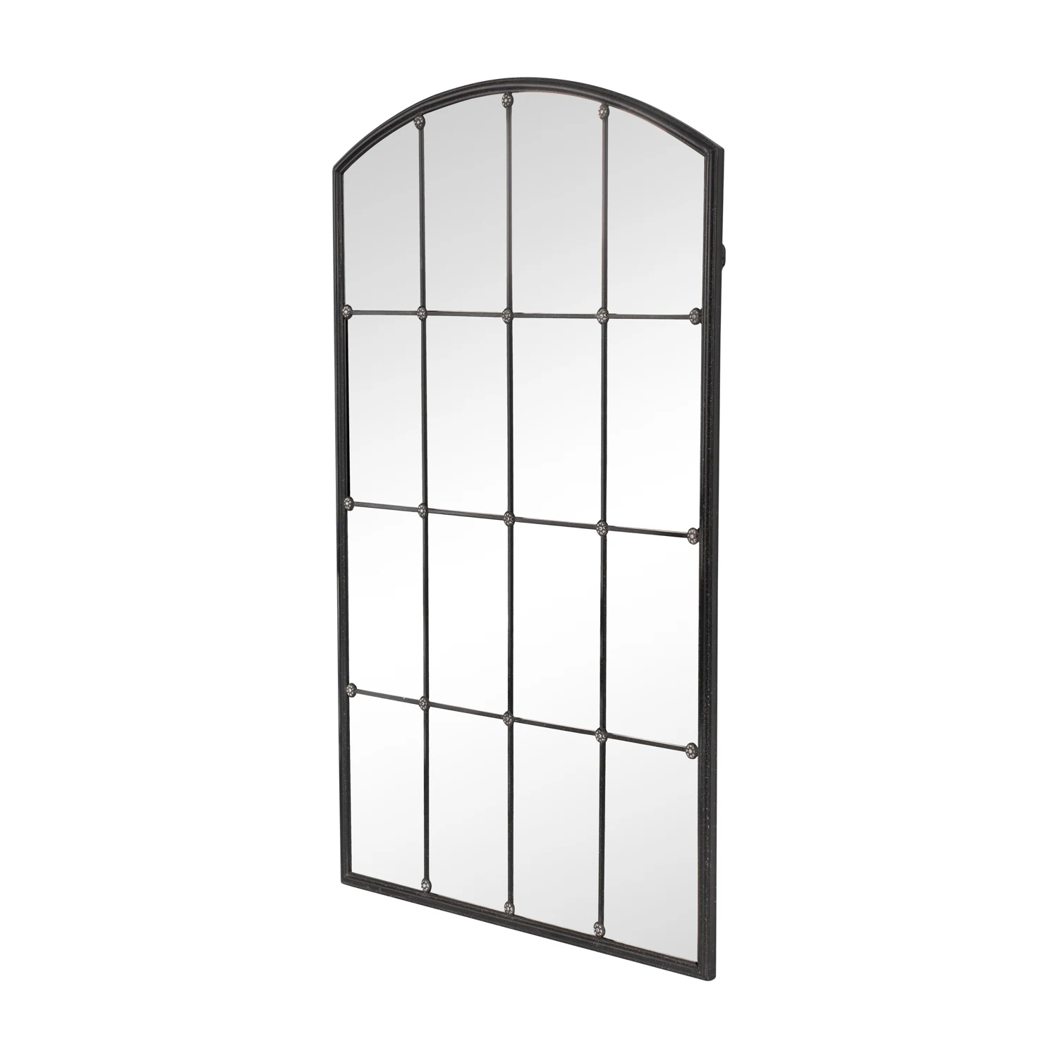 YUNFEI Arch Black Mirror Grid Window Shape Mirror Large