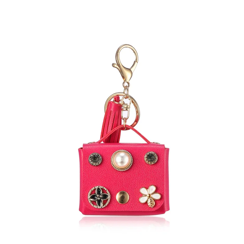 URROMA 34 Pièces Mini Pompons En Faux Cuir Colorés - Porte-Clés Glands Avec Capuchons Pour Bricolage, Décoration Sac Et Artisanat Créatif 3cm