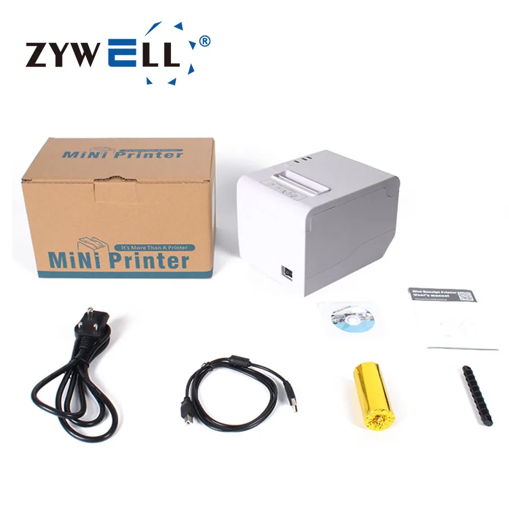 ZYWELL Tablet Auto Cut Mini Ticket Printer 80*80 mm 203dpi bluetooth Thermal Receipt Printer