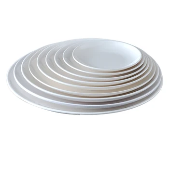 Customized Restaurant Tableware Serving 10 Inch unbreakable white round melamine dinner plate