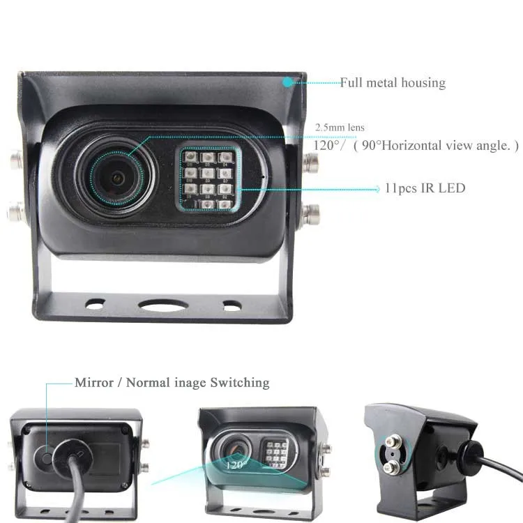 7 Inch Waterproof Monitor And Camera IP69K Snow Removal Truck Rear View Camera System details