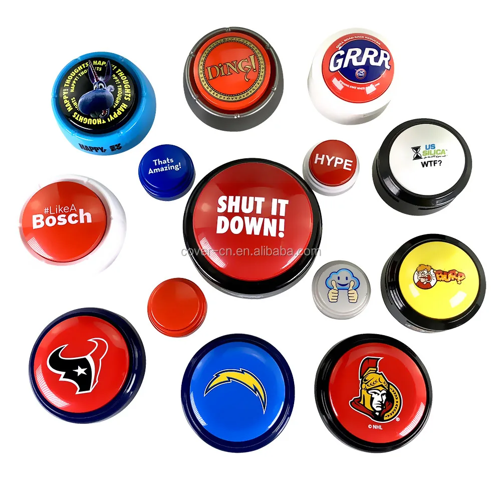 Factory Customized 20-30s Buzzer Sound Button Game Competition Keychain ...