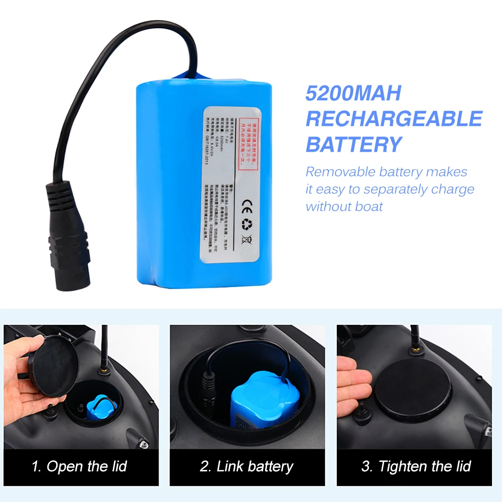 7.4v 5200ma Microcatt Remote Controlled Rc Baited Sea Gps Fishing Bait