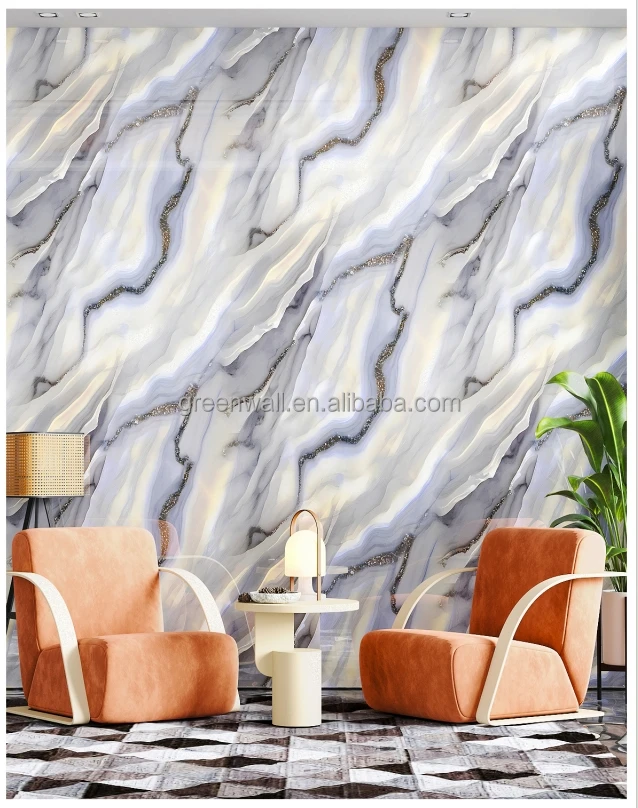 VBESTLIFE papiers peints adhésifs en marbre 300x60cm papier peint en