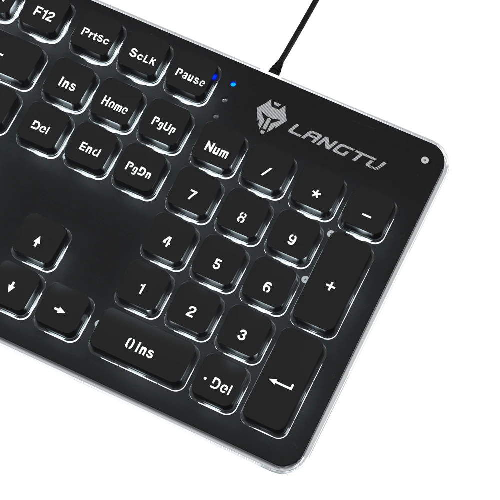 Silent LED Light Wired USB Keyboards 104 Keys Ergonomic Design Gaming Keyboard Game Custom Keyboard for Computer Laptop