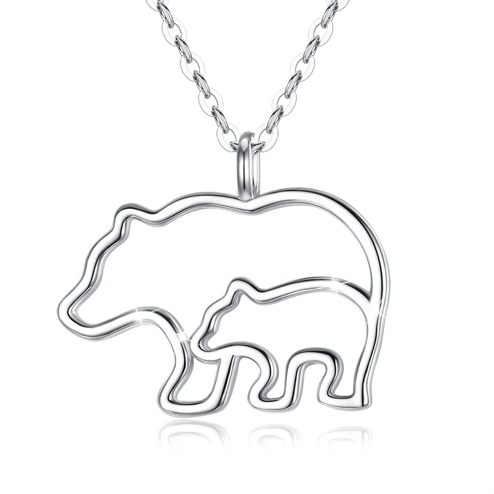 silver bear necklace