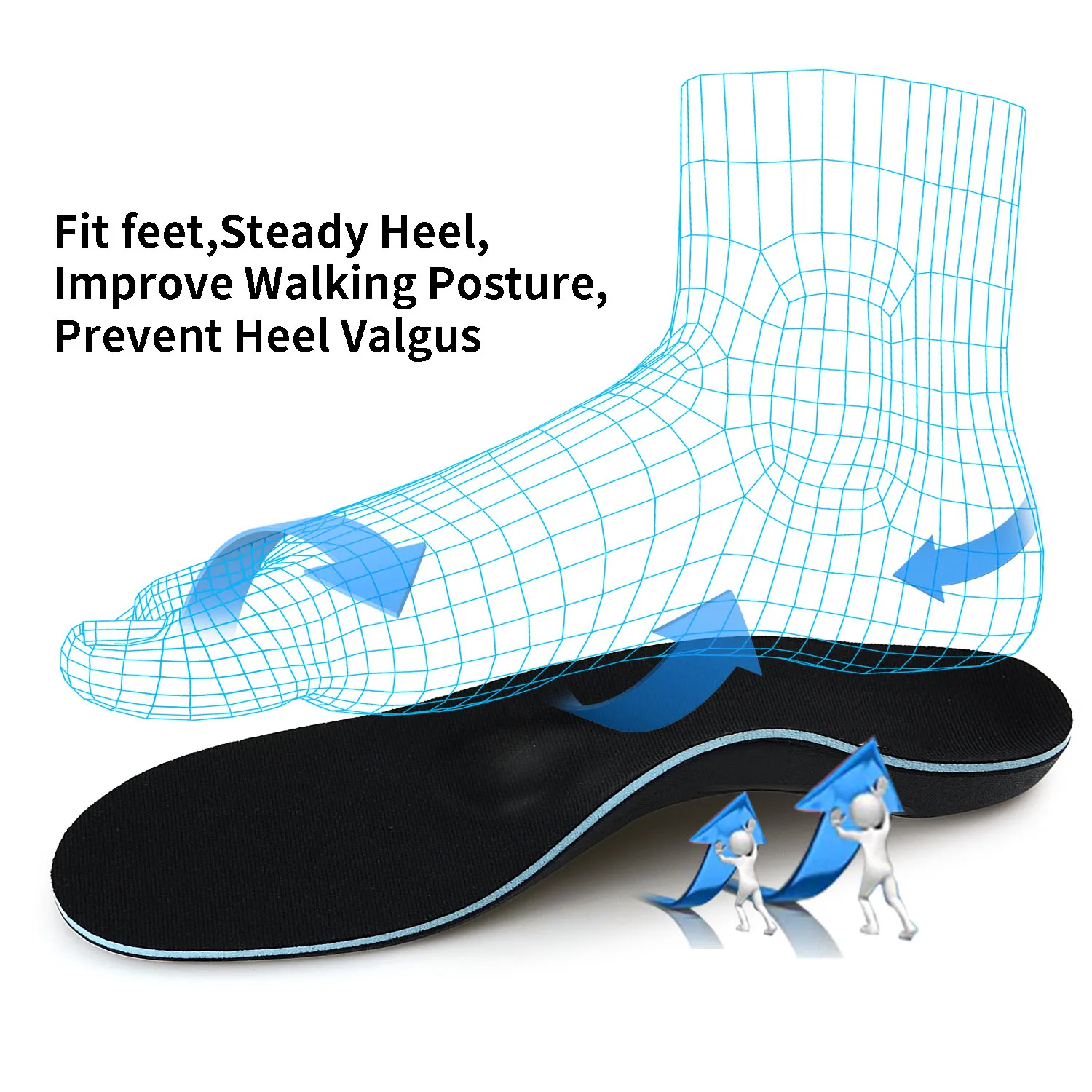 Comfortable Arch Support Flat Foot Orthopedic Insoles Pu Foaming Poron ...