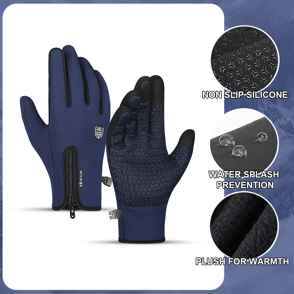 Wholesale Waterproof Winter Gloves Padded Warm All Fingers Touch Screen