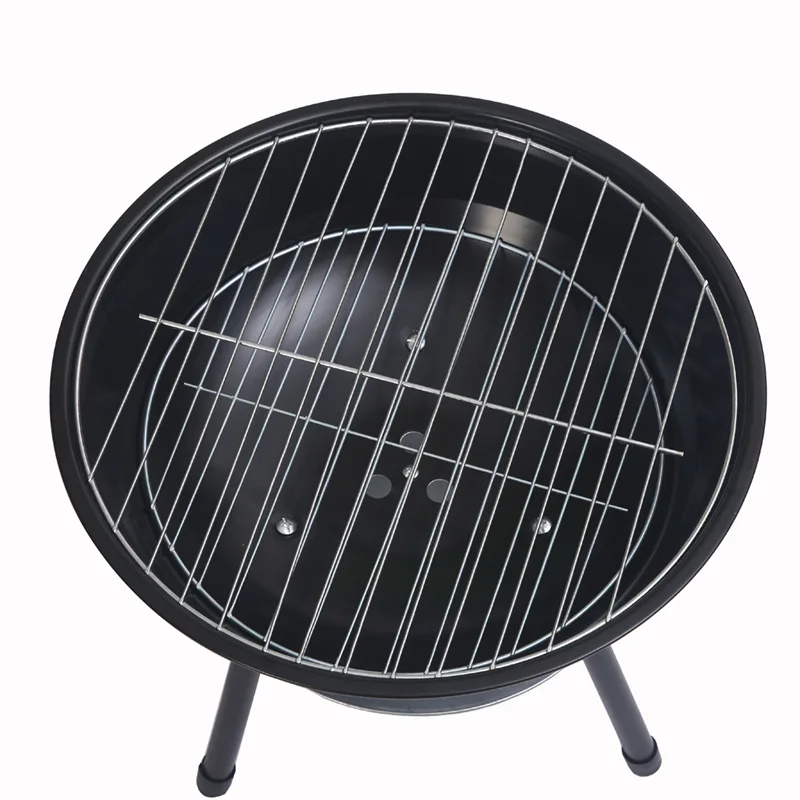 Round Charcoal Barbecue Grill Portable Small Outdoor Barbecue Grill - 36Cm