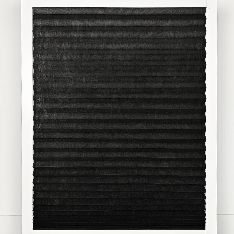 Everyday Use Simple Style Vertical Pattern Shade Built-In Black Non-Woven Fabric with Pinhole Technique for Simple Style