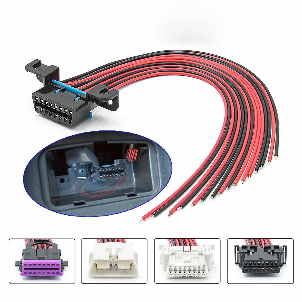 Universal Full Line OBD Plug 16pin Car Diagnostic OBD2 Power Test Interface Computer Detection Cable for toyota for honda for vw