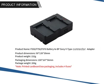 F550/F750/F970 Battery to BP Adapter for Sony V-Type Battery Plate Converter with D-TAP Output Interface Camera Accessories product image