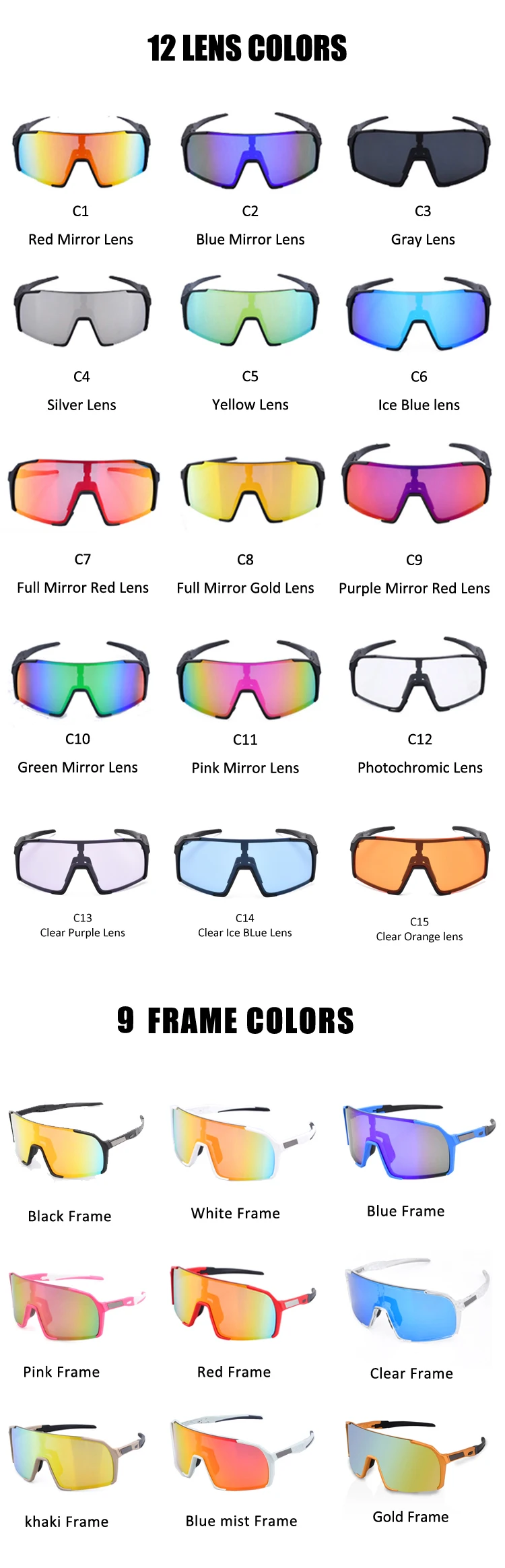 Usom Outdoor Sports Pc Full Coating Lens Bike Sunglasses Men Women ...