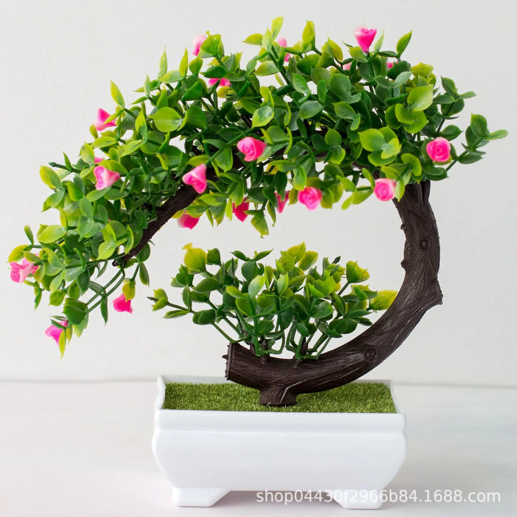 Customizable Elegant Artificial PEperomia Tetraphylla Indoor Faux Bonsai  Rubber Plant Elegant Houseplant Silk Plastic Potted