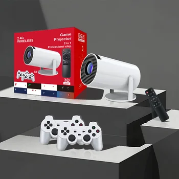 2-in-1 Quad Core F320 Game Projector Supports Two Players 4K HD 2.4G+5G WIFI 10000 Games In-App Screen for IOS Android