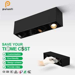 PULUOTI CE/S/SAA/BIS Approved GU10 Spotlight Lampystem Surface Mounted 4-Head Ceiling Light for Living Room Exhibition Hall