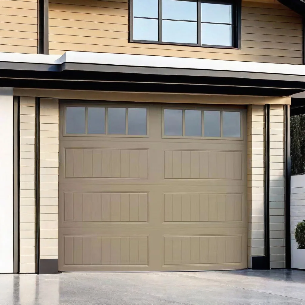 China Norton modern square line steel or Aluminium  automatic Sectional garage door