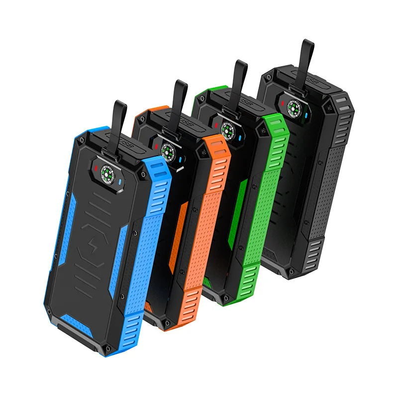 2026 Hot Sale New Product SP0030 Waterproof Solar Power Bank 30000mAh with LED Light and Compass Outdoor Power Bank