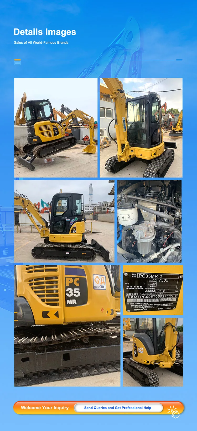 Performance Japan Original Small Pc35 Hydraulic Crawler Used Komatsu