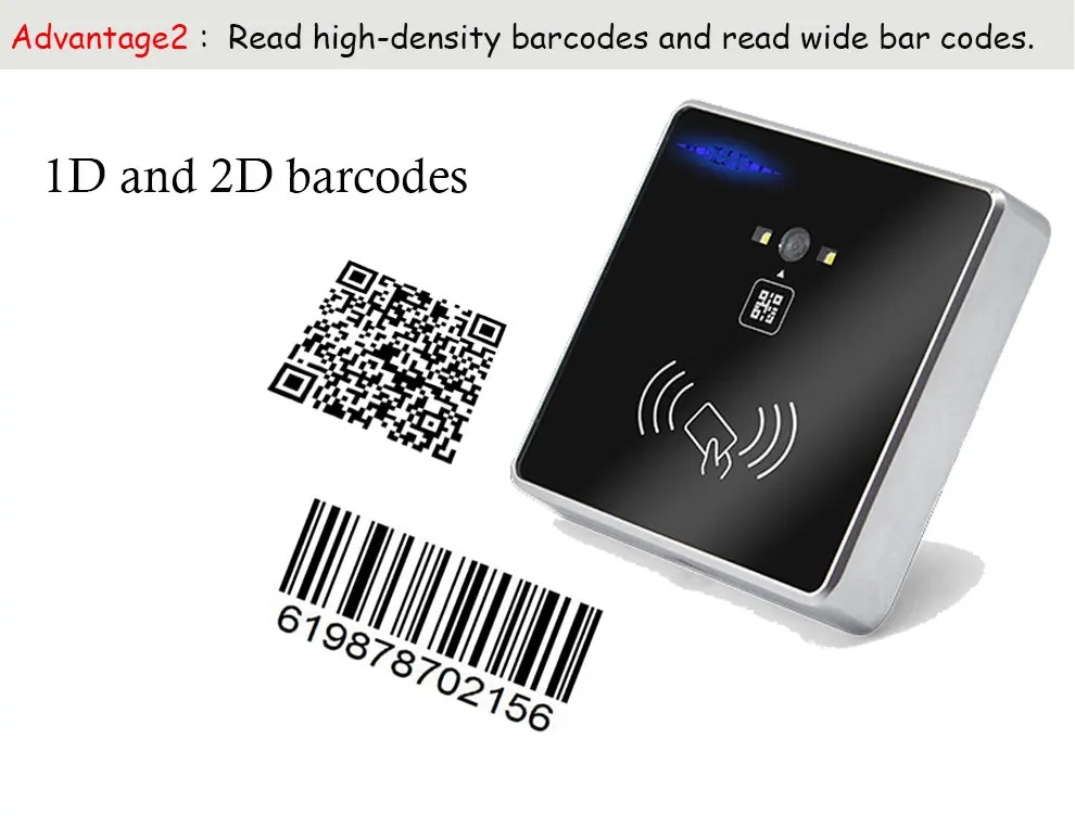 New Product R36 Qr Code + Rfid Access Control Reader High 