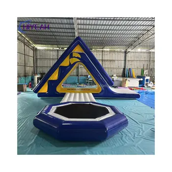 0.9mm PVC Tarpaulin Water Game Inflatable Slide Jumping Trampoline Water Toy Popular In Summer