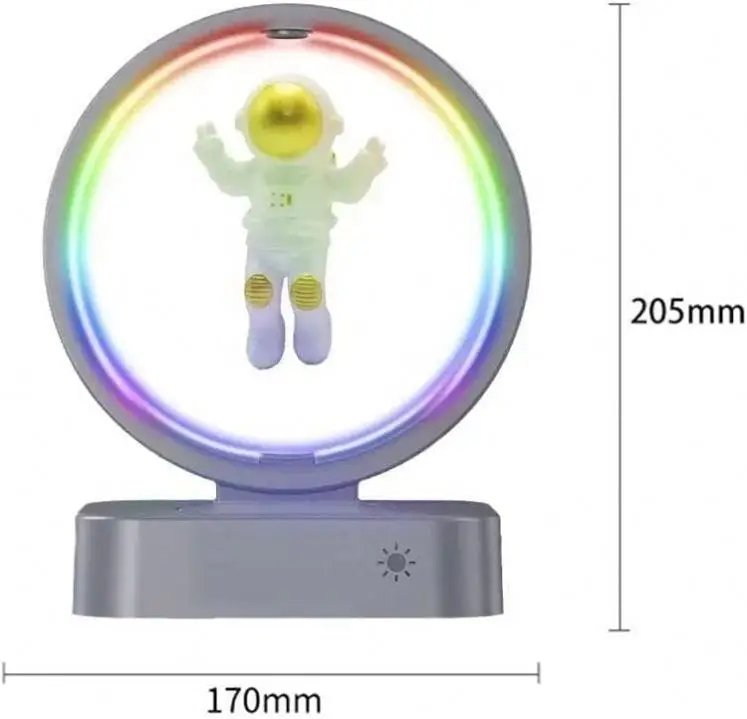 Wireless Charger Alarm Clock Astronaut RGB Atmosphere Light Night Magnetic Levitation Clock Light Astronaut