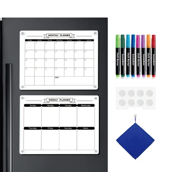 The New Listing Magnetic acrylic whiteboard set with monthly planner and weekly planner+8 colored pens