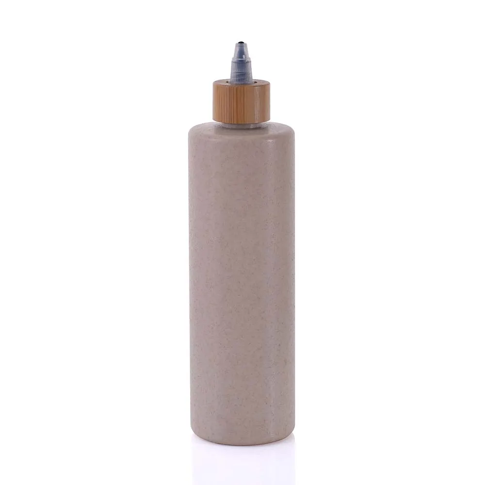 Free Samples 60ml 120ml 150ml 250ml Clear Amber Squeeze Plastic Paint Ink Hair Oil Applicator Bottle with Bamboo Twist Top Cap