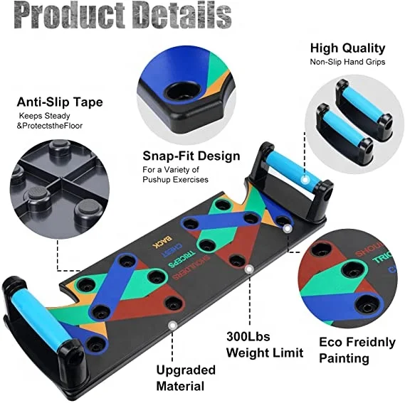 Push up Board 9 in 1 Home Workout Professional Equipment Pushup Stand for Floor Exercise Grip Chest Back Muscle Training Fitness