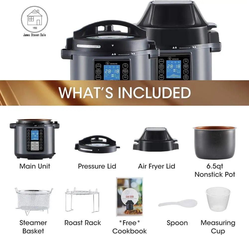 Multi Function Instant Air Fryer Pressure Cooker 2in1