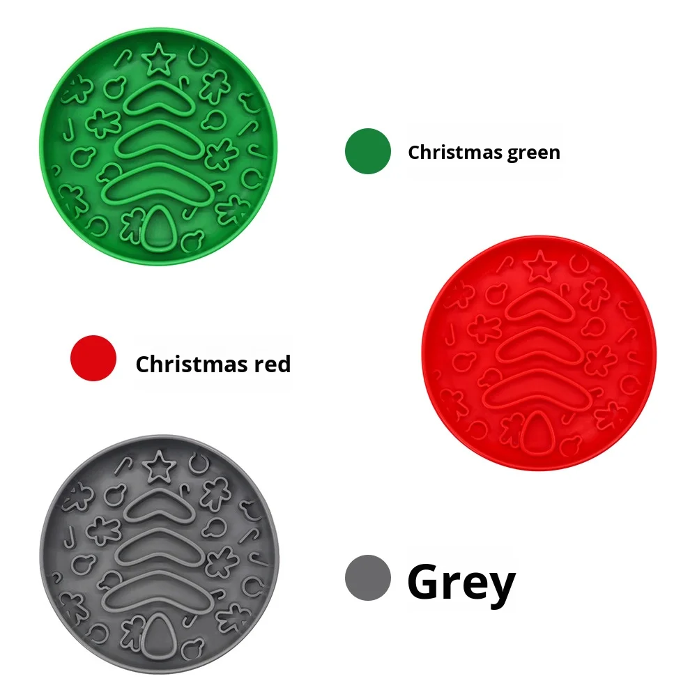 Christmas Dog Slow Food Bowl Food Grade Silicone Anti-Tipping Licking Pet Bowl with Suction Cup Easy Feed Pet Bowls & Feeders details