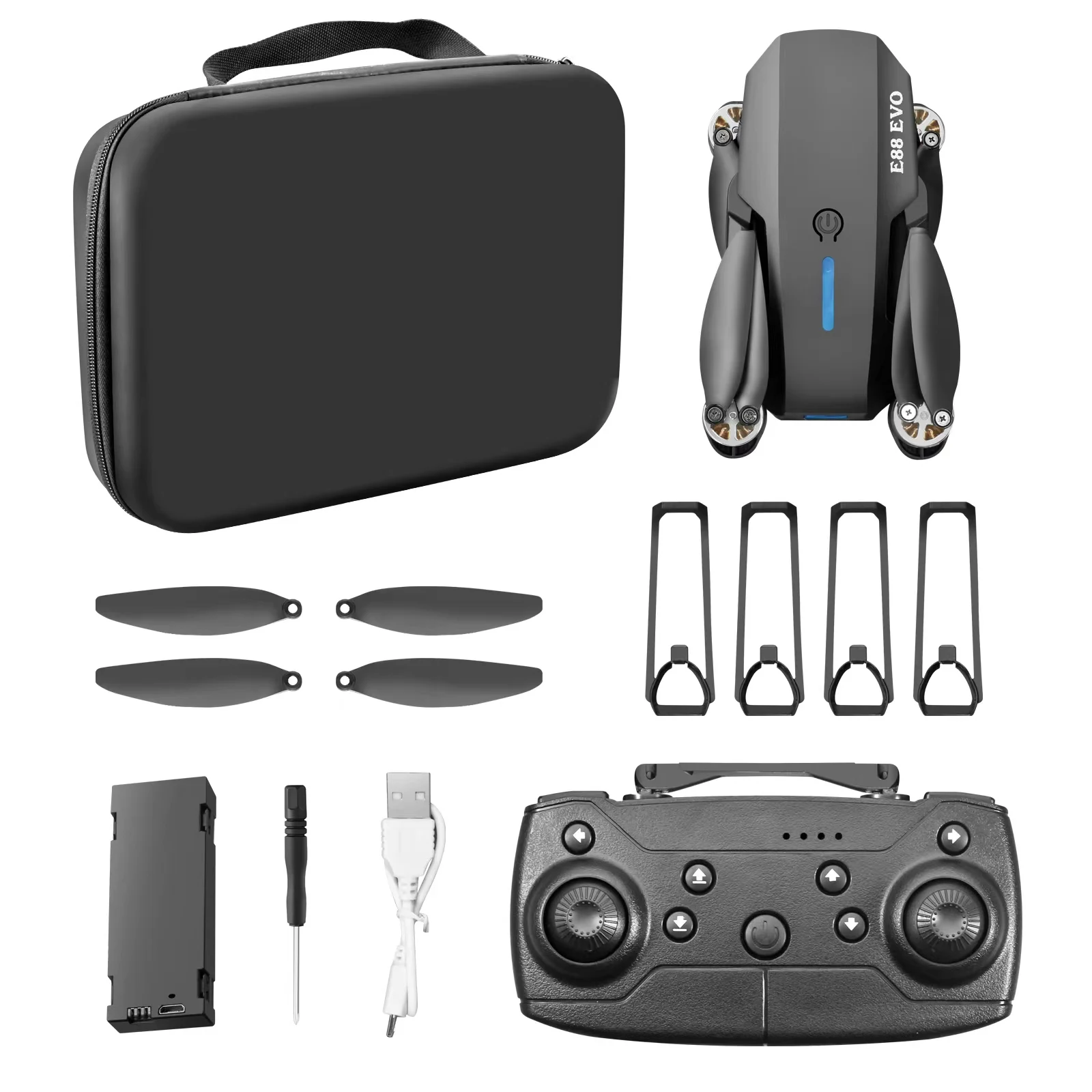 New E88 Evo Max Professional Drone 4k Wide-angle Dual Camera Wifi Fpv ...