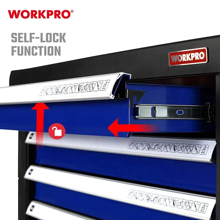 WORKPRO 7 Drawer Tool Box Roller Cabinet - Efficient Tool